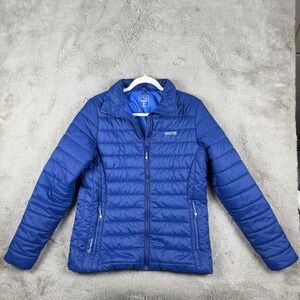 Regatta Puffer Jacket Lightweight Packable Quilted Coat Full Zip Blue M‎
